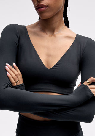 Everlux V-Neck Long-Sleeve Bra Top | Light Support, A/B Cup