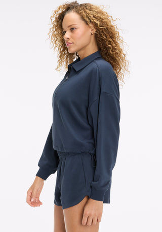 Soft French Terry Polo ¼ Zip