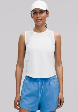 Sculpt Cropped Tank Top | Lace Trim