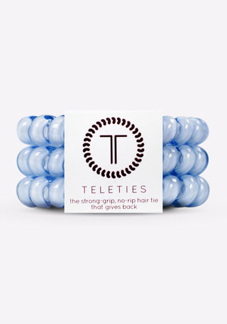 Washed Denim Large Hair Coils - 3 Pack