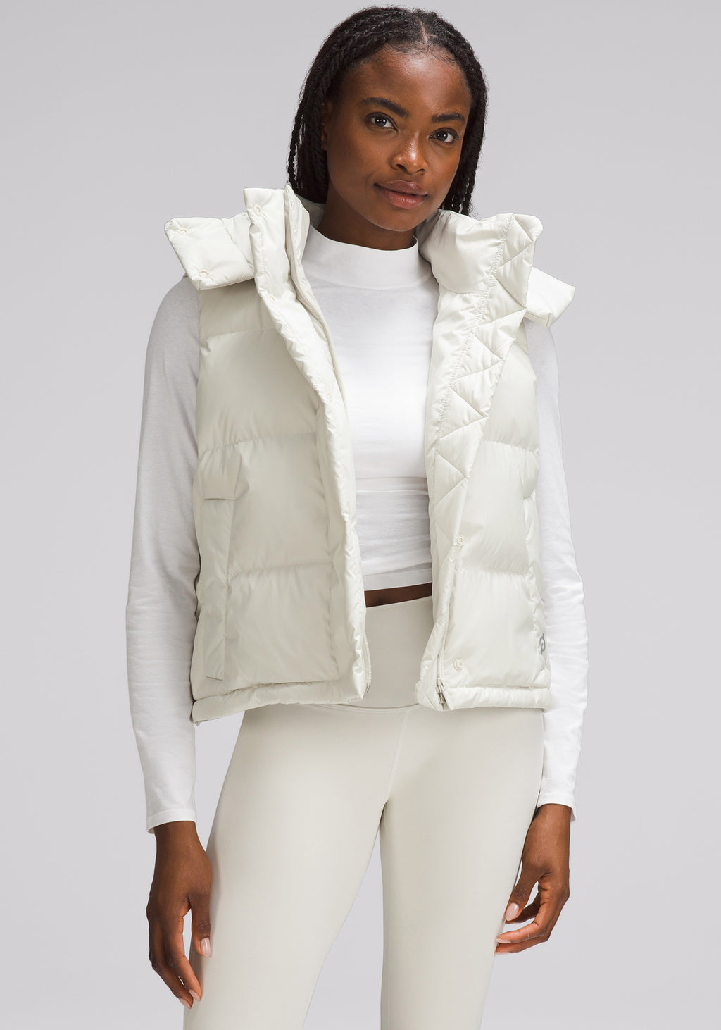 WunderPuffCroppedVest-Bone- 