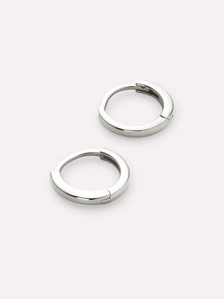 White Huggie Gold Hoop Earrings