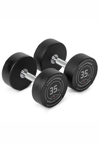35 LB Pair Round Urethane Dumbbells