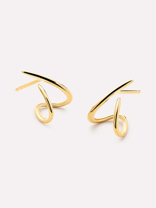 Solid Yellow Gold - Aurora Huggie Studs