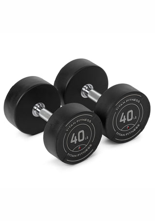 40 LB Pair Round Urethane Dumbbells