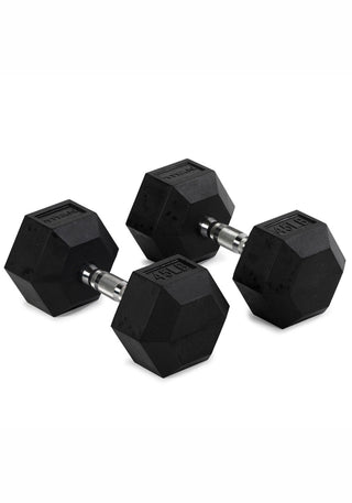 45 LB Rubber Hex Dumbbells