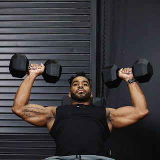 60 LB Rubber Hex Dumbbells