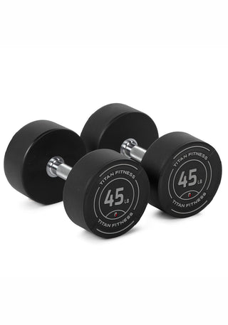 45 LB Pair Round Urethane Dumbbells