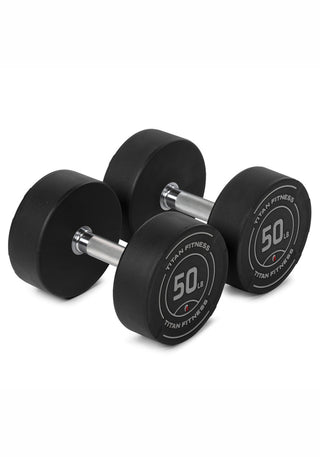 50 LB Pair Round Urethane Dumbbells