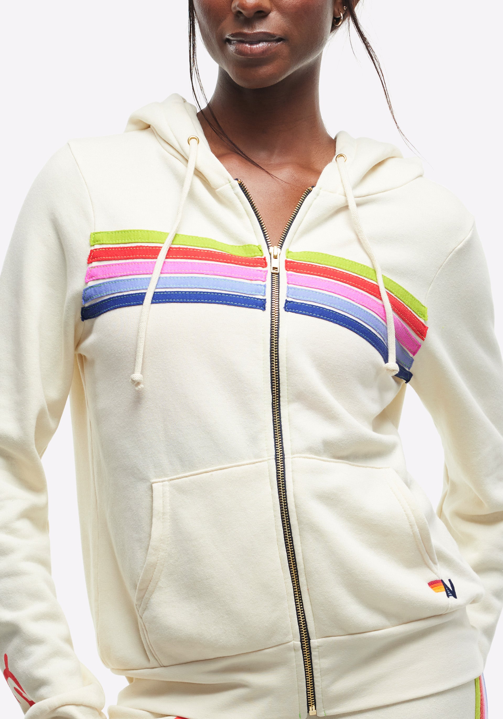 Peloton x Aviator Nation 5 Stripe Zip Hoodie Peloton Apparel US