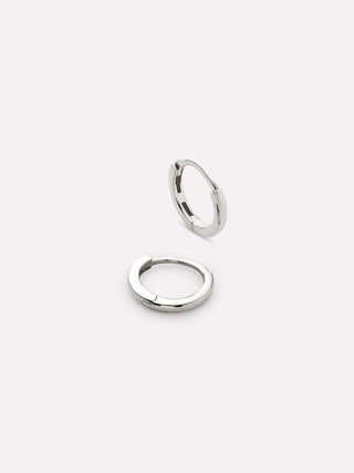 White Huggie Gold Hoop Earrings