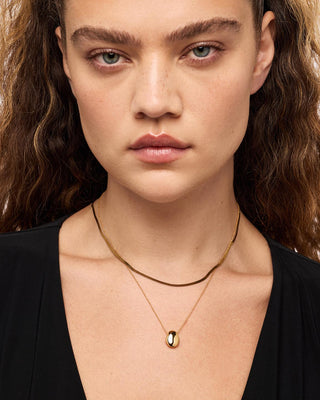Gold Pendant Necklace - Pebble Mini
