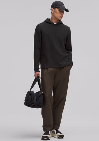 Cotton-Blend Waffle Knit Hoodie