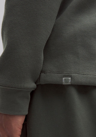 Cotton-Blend Waffle Knit Hoodie