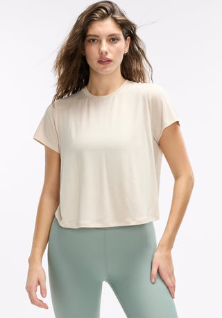 Drapey Interlock Splice Back Tee