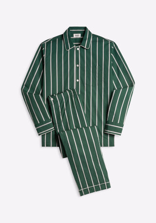 Men's Henry Pajama Set in Hunter & Cream Stripe