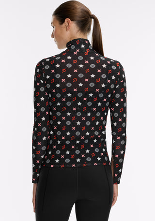 Mesh Mock Neck Long Sleeve