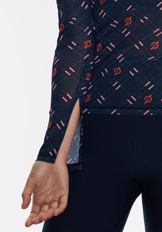 Mesh Mock Neck Long Sleeve