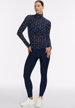 Mesh Mock Neck Long Sleeve