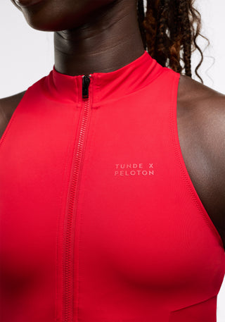 Mock Neck Zip Front One Piece