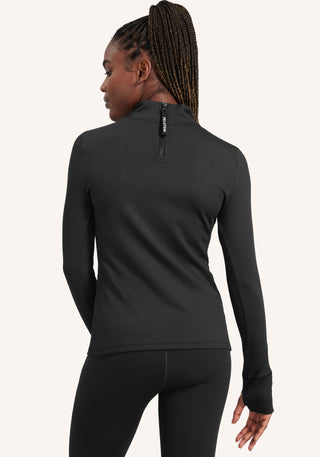 Rib Mock Neck Long Sleeve