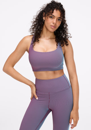 Dual Tone Rib Square Neck Bra