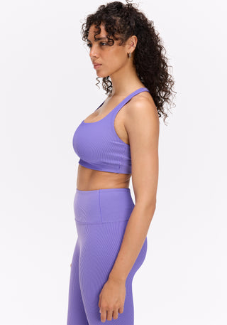 Dual Tone Rib Square Neck Bra