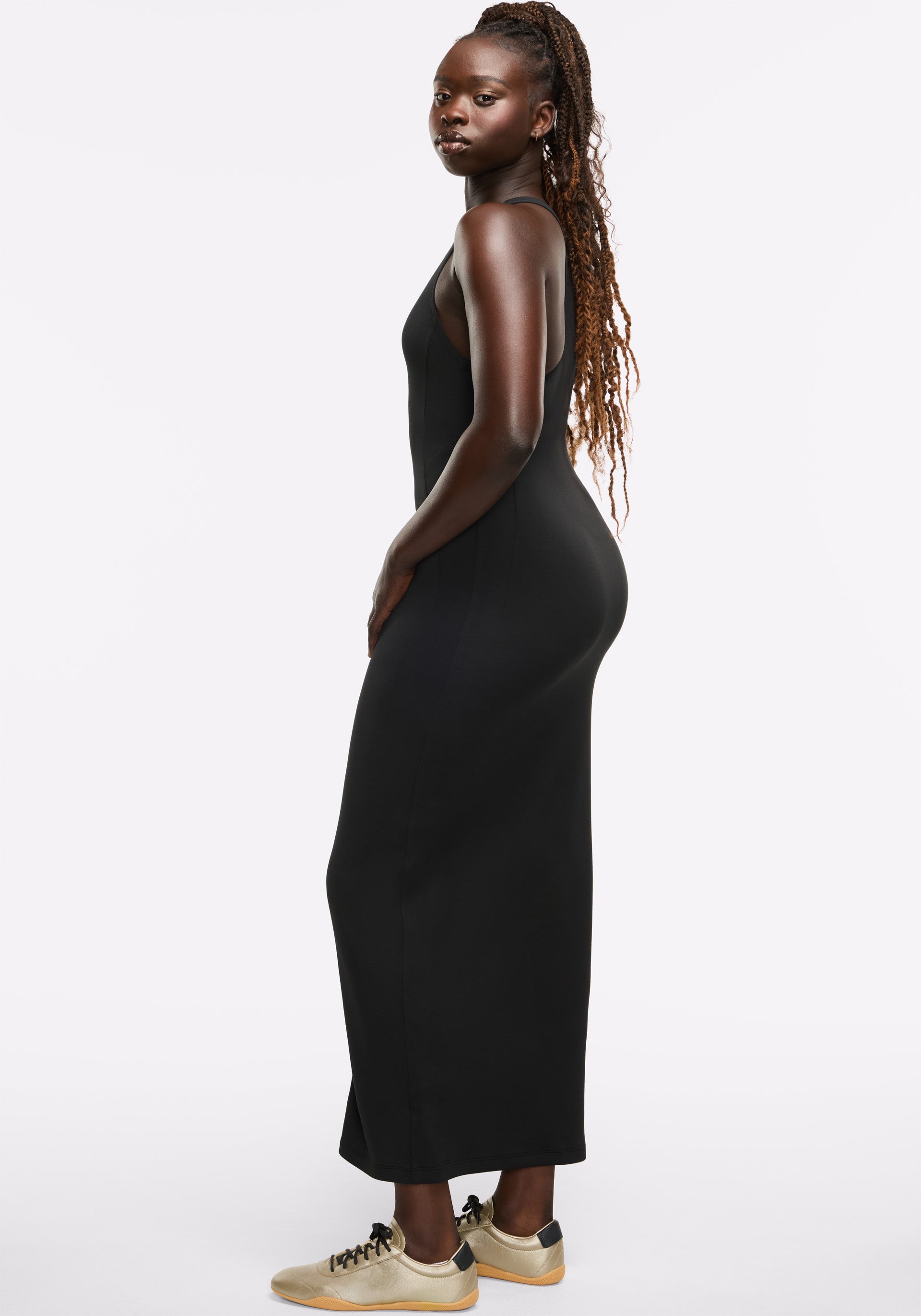 Racerback Maxi Zip Dress