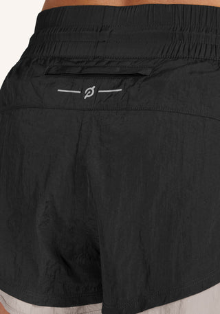 Crinkle Nylon Double Layer Run Short