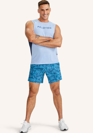 7" Lined Printed Turin Short