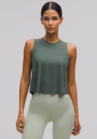 Sculpt Cropped Cross-Vent Tank Top