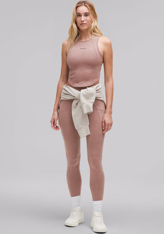 Soft Sueded Crewneck Cropped Tank Top