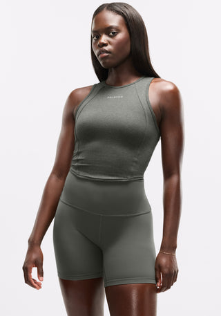 Softy Suedey Crewneck Cropped Tank Top