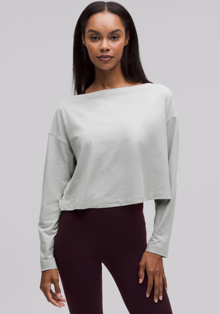 Softy Suedey Relaxed Boatneck Long-Sleeve Shirt