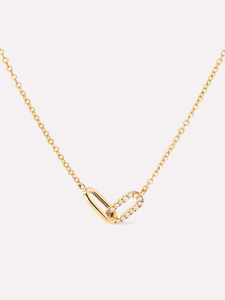 Diamond Link Necklace - Solid Yellow Gold