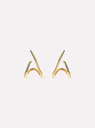 Aurora Huggie Studs - Solid Yellow Gold