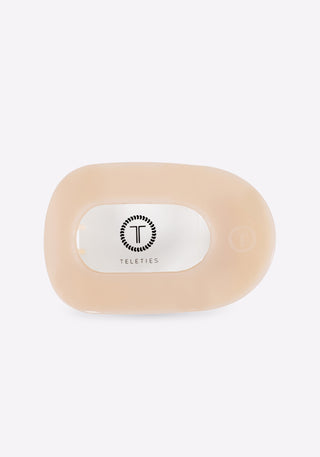 Almond Beige Medium Flat Round Hair Clip