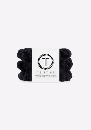 Jet Black Terry Cloth Small Scrunchie - 3 Pack