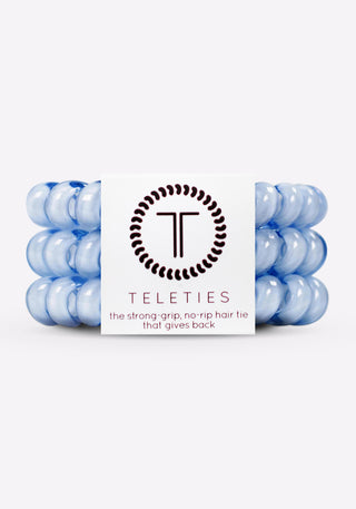 Washed Denim Large Hair Ties - 3 Pack