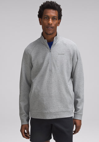 Textured Double-Knit Cotton Half Zip