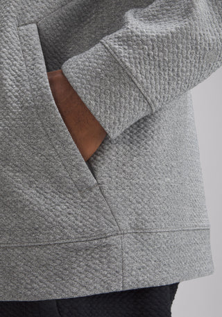 Textured Double-Knit Cotton Half Zip