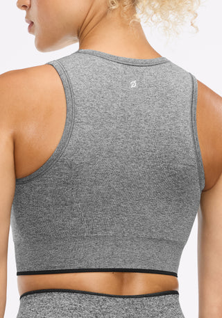 Seamless Melange High Neck Bra