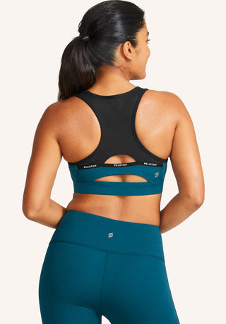 Here Now Logo Tape Racerback Mesh Bra